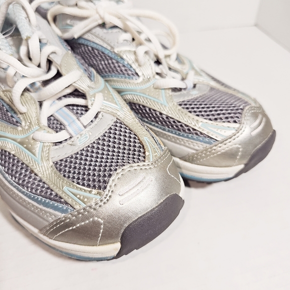 Skechers Shape Ups White Gray Tennis Shoes Size 10 - Picture 8 of 10